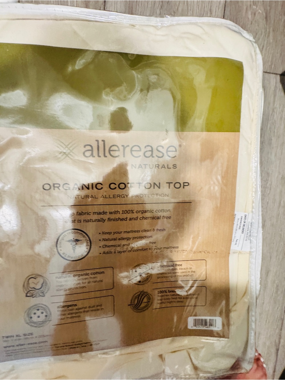 Allerease Naturals Organic Cotton Mattress Top - Cream